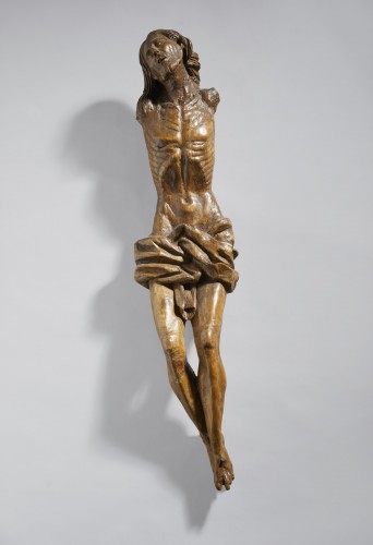 Crucified Christ  in lime wood  - End of the 16th century - Religious Antiques Style Renaissance
